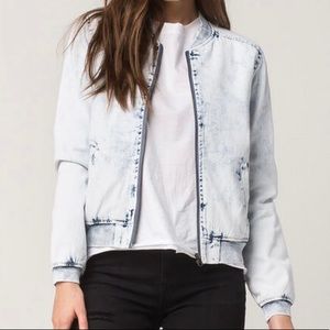 Tillys RSQ Denim womens bomber jacket